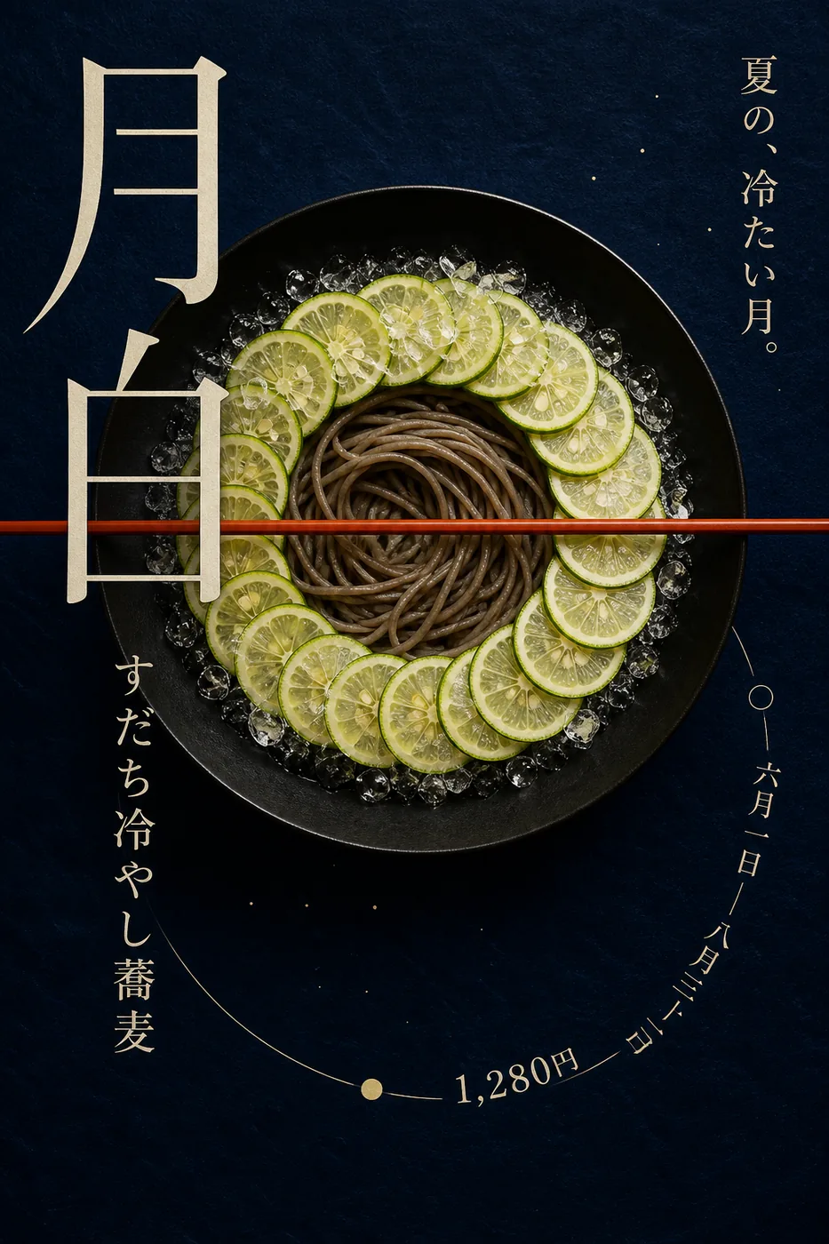 月白 すだち冷やし蕎麦 POPの制作サンプル