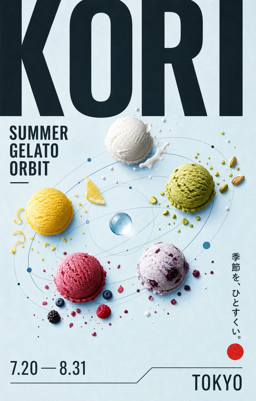 KORI ジェラート ポスターの制作サンプル