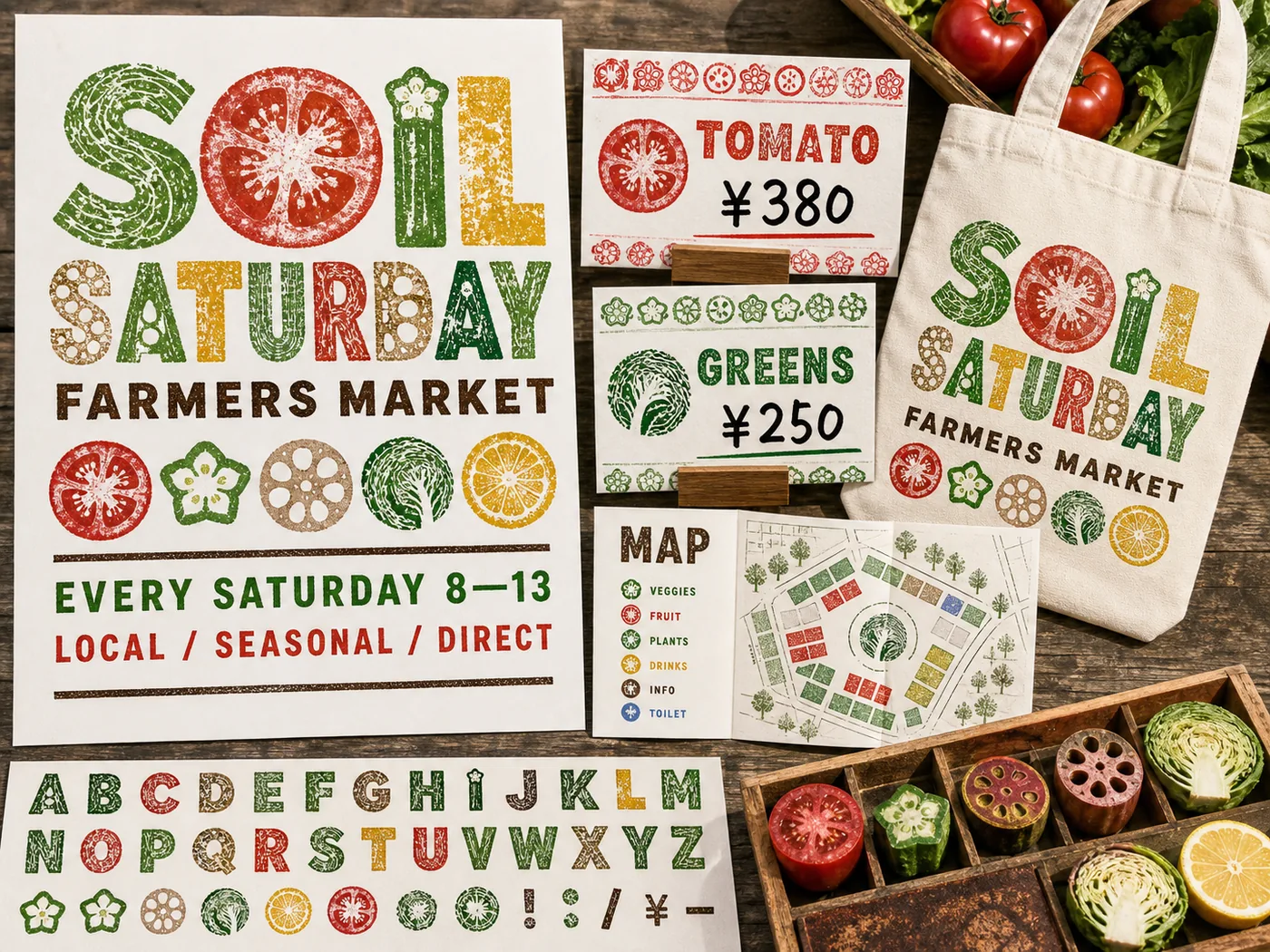 SOIL SATURDAY マルシェ ロゴ・販促の制作サンプル